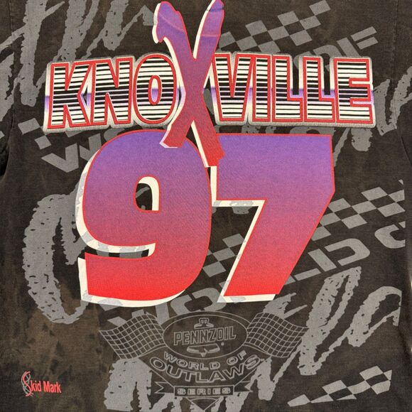 VTG 1997 Faded Knoxville World of Outlaws Sprint Car Racing Double Sided AOP  XL - Picture 3 of 8